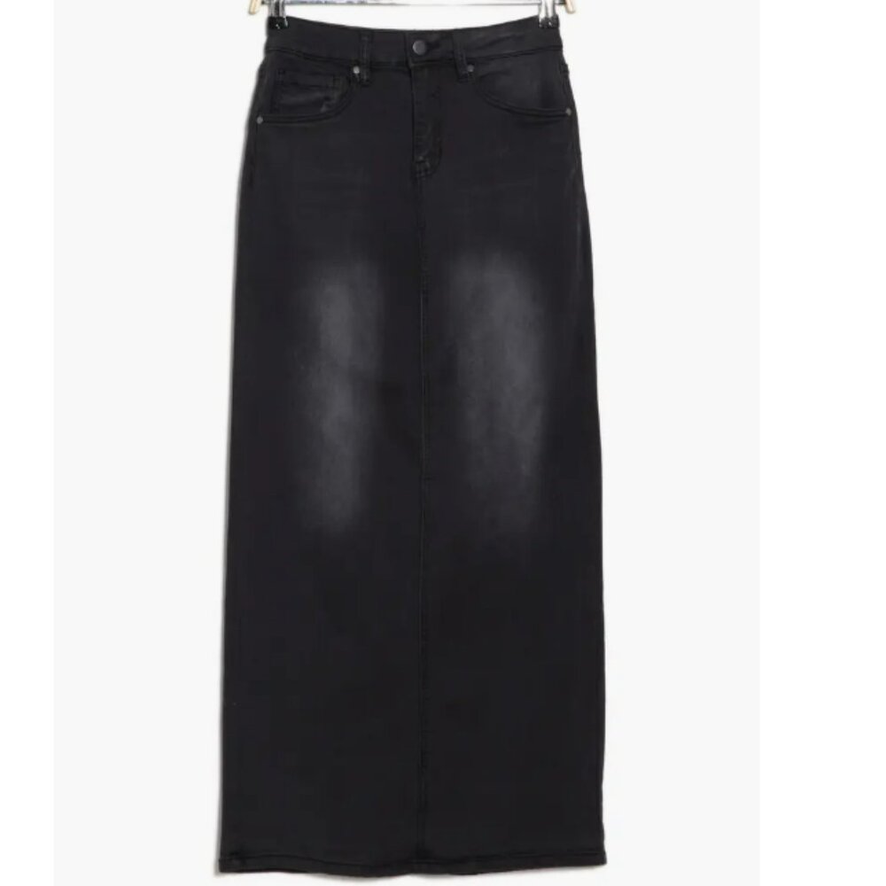Slit Denim Maxi Skirt PTCL